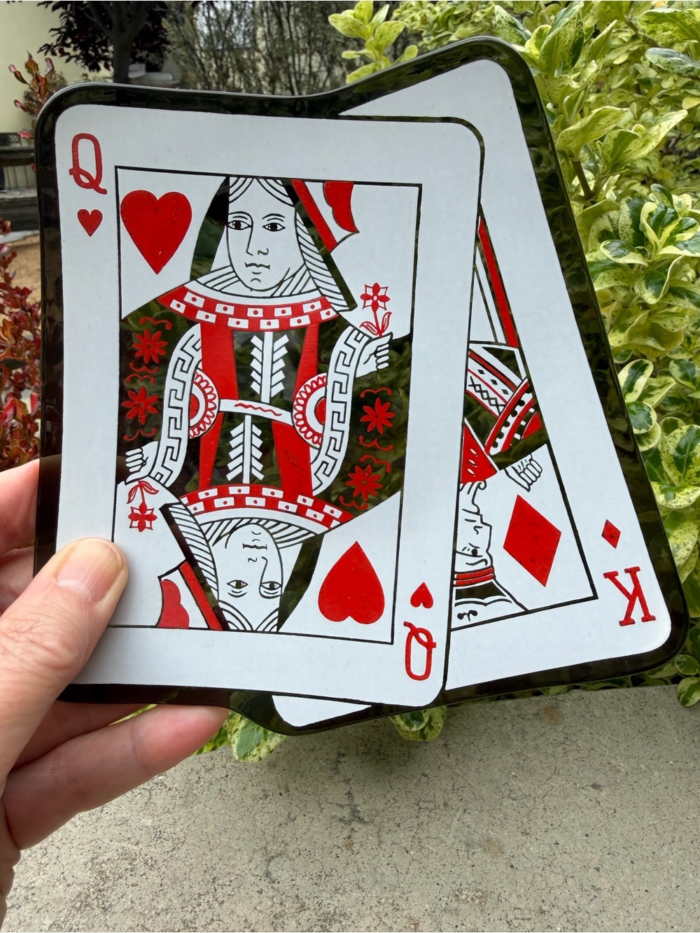 Vintage Mid Century Modern King & Queen Playing Cards
Smoked Glass Dish